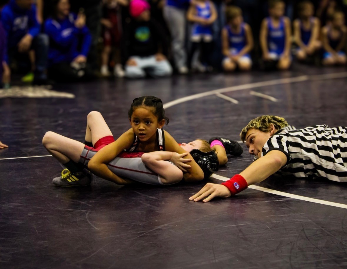 Youth wrestling action photo